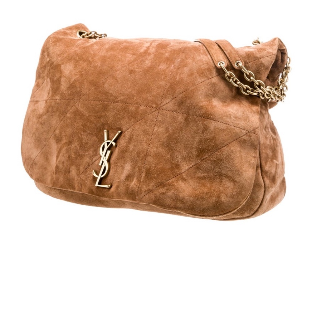 Saint Laurent Tan suede Jamie 4.3 medium Suede Shoulder Bag with Gold Chain🤎
